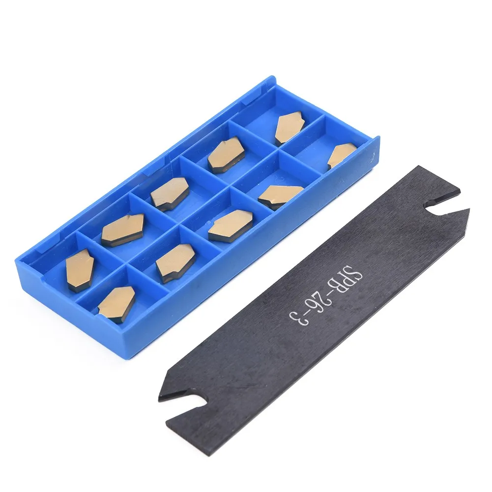 Cutting Blade SPB26 3 Carbide CNC Cutting Tool Holder with 10 Gold Coated Inserts for High Precision and High Toughness
Cutting Blade SPB26 3 Carbide CNC Cutting Tool Holder with 10 Gold Coated Inserts for High Precision and High Toughness