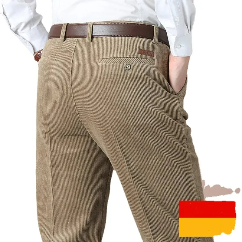 Double Pleated Corduroy Mens Pants Autumn Thick Straight Loose Khaki Black Casual Trousers Male Casual Pant Hight Waist 2023
Double Pleated Corduroy Mens Pants Autumn Thick Straight Loose Khaki Black Casual Trousers Male Casual Pant Hight Waist 2023