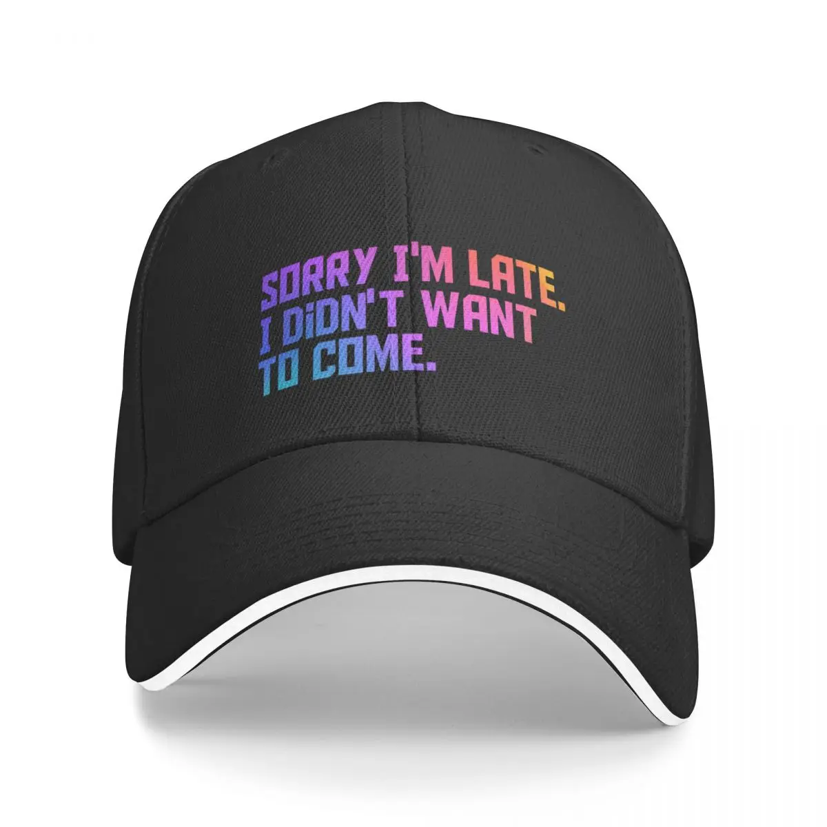 New Sorry I'm late I didn't want to come Funny T-shirt Baseball Cap Rugby summer hats Golf Hat Women Men's
New Sorry I'm late I didn't want to come Funny T-shirt Baseball Cap Rugby summer hats Golf Hat Women Men's