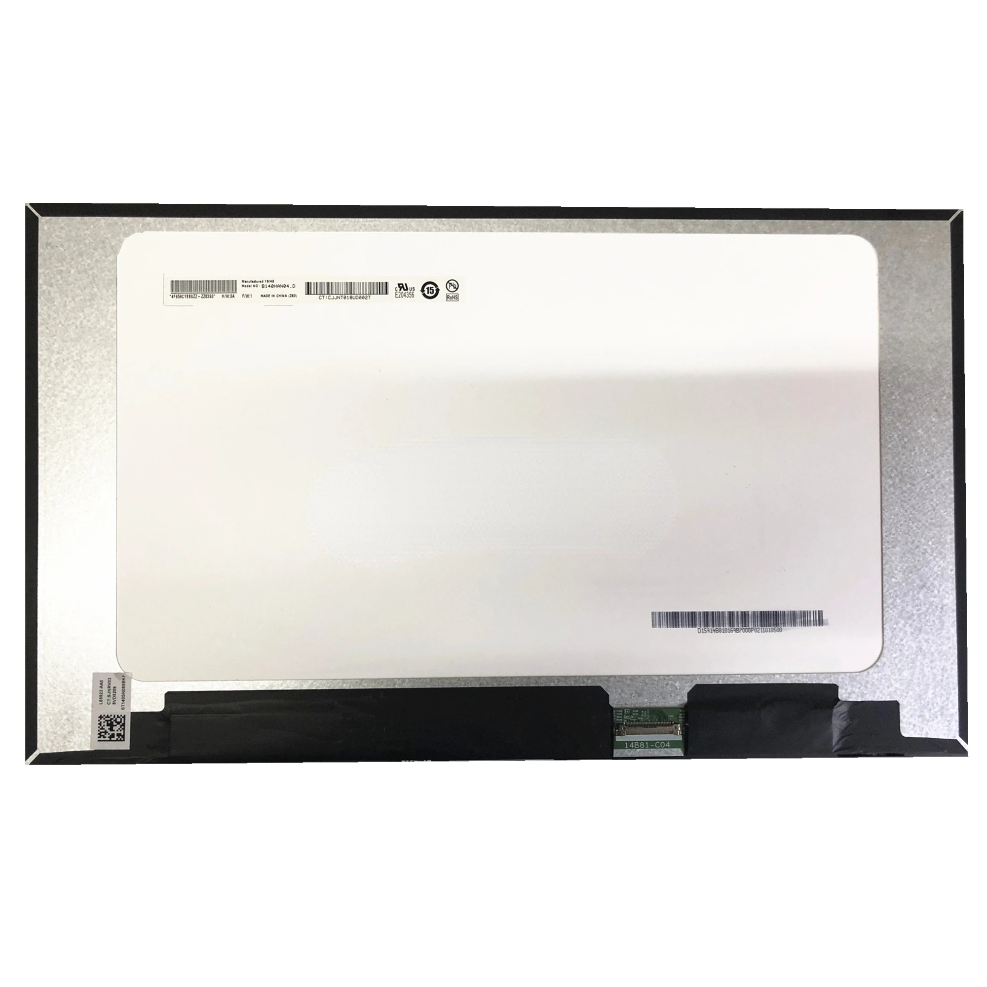 B140HAN04.D 14,0 ''ЖК-экран для ноутбука, панель дисплея 1920*1080 EDP, 30 контактов
B140HAN04.D 14,0 ''ЖК-экран для ноутбука, панель дисплея 1920*1080 EDP, 30 контактов