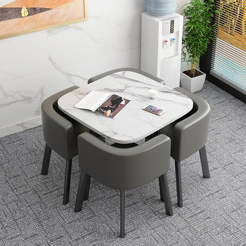 

стол стул Comedor 4 Sillas Office Reception Coffee Table Set Small House Save Space Furniture Kitchen Dining Table Set 4 Chairs