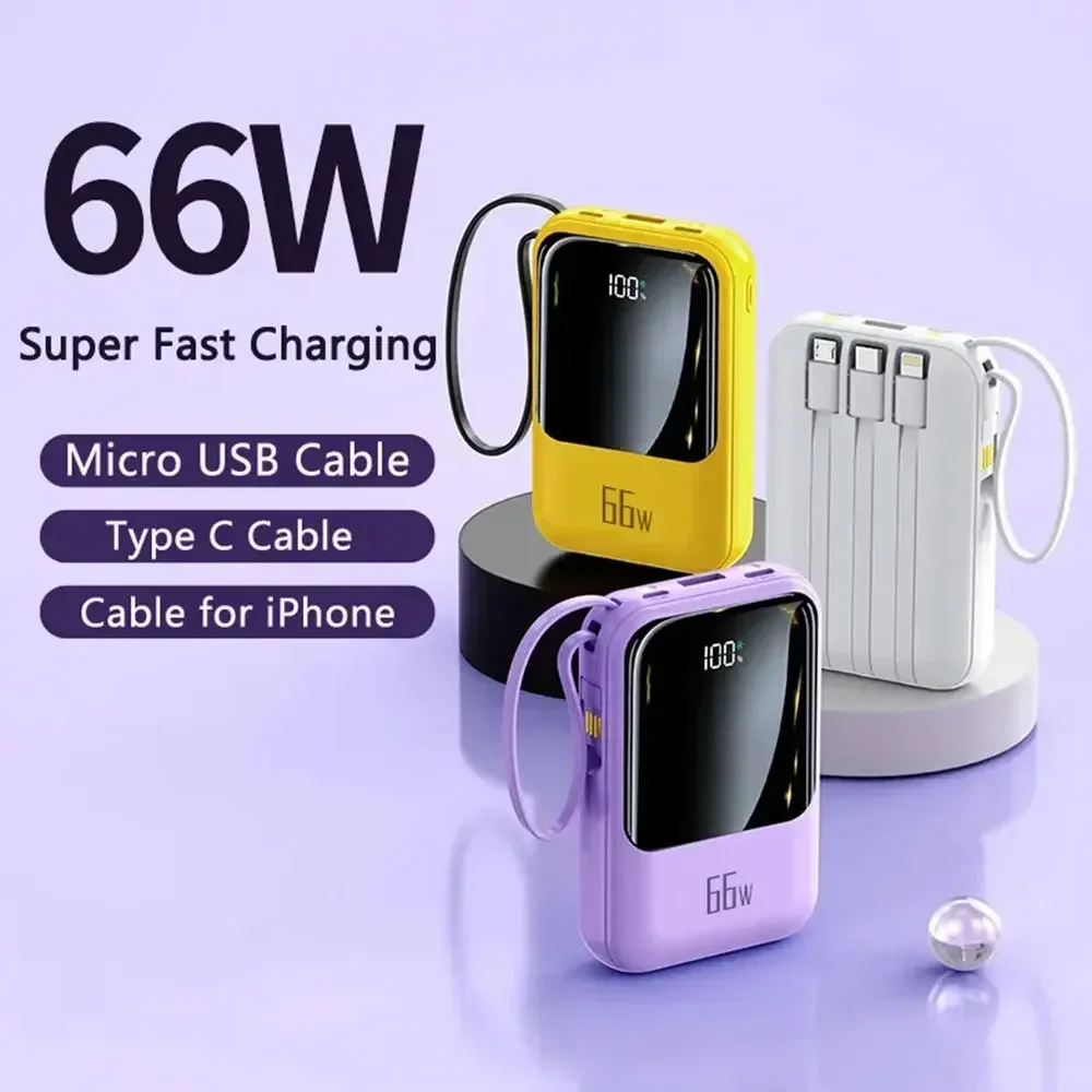 Mini Power Bank 66W 20000mAh Super Fast Charging External Battery Charger for iPhone Huawei PD 20W Fast Charge Powerbank
Mini Power Bank 66W 20000mAh Super Fast Charging External Battery Charger for iPhone Huawei PD 20W Fast Charge Powerbank
