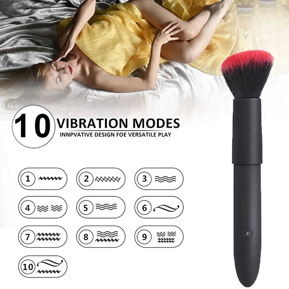 Vibromasseur à Balles pour Femme, Brosse de Maquillage AV, Baguette Magique, Vagin Vibrant, Ohio eur de Clitoris Féminin, Jouets Sexuels Discret 4