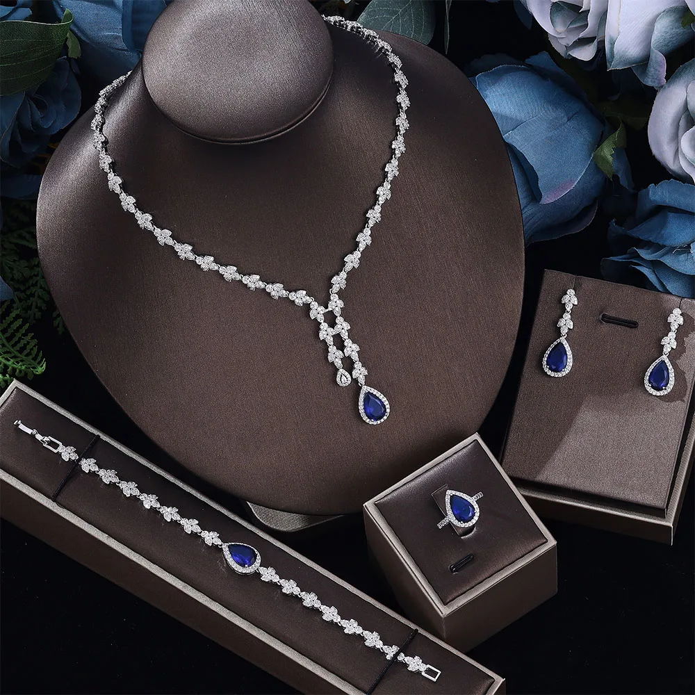 2023 Exquisite 4-piece Bridal Zirconia Full Set Women's Party Jewelry Set, Deluxe Dubai Nigeria CZ Crystal Wedding Jewelry Set
2023 Exquisite 4-piece Bridal Zirconia Full Set Women's Party Jewelry Set, Deluxe Dubai Nigeria CZ Crystal Wedding Jewelry Set