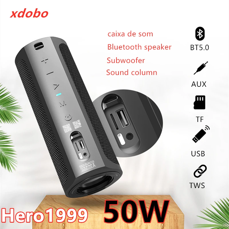 

xdobo Bluetooth Speakers Portable Sound Column IPX7 Outdoor Waterproof Subwoofer Stereo Surround 6600mAh Quad-core Power Battery