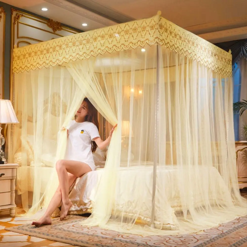 Luxury Elegant Queen Size Home Decoration Princess Style Lace Fabric Bed Canopy Bed Tent Mosquito Net Bedding Article
Luxury Elegant Queen Size Home Decoration Princess Style Lace Fabric Bed Canopy Bed Tent Mosquito Net Bedding Article
