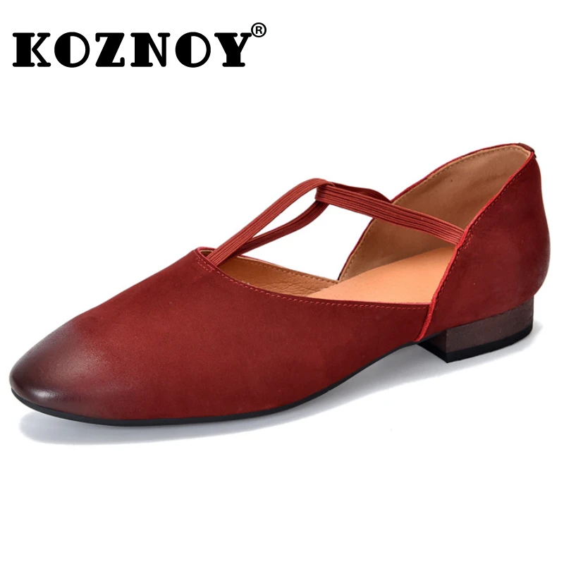 

Koznoy 2cm Women Shoes Flats Artistic Cutout Cow Suede Genuine Leather Comfy Fashion Round Toe Summer Spring Luxury Oxfords Soft