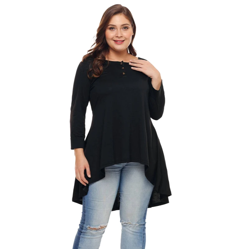 Asymmetrical Plus Size Tunic Tops Women's Tshirt Spring Chemise Long Sleeve T Shirt Female Irregular Oversized Tops And Blouses
Asymmetrical Plus Size Tunic Tops Women's Tshirt Spring Chemise Long Sleeve T Shirt Female Irregular Oversized Tops And Blouses