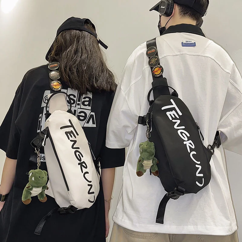Women And Men's Chest Bag Student's Waist Bag Women's Messenger Bag Men Nylon Shoulder Bags Multiple Pockets Text Pattern Pack
Women And Men's Chest Bag Student's Waist Bag Women's Messenger Bag Men Nylon Shoulder Bags Multiple Pockets Text Pattern Pack