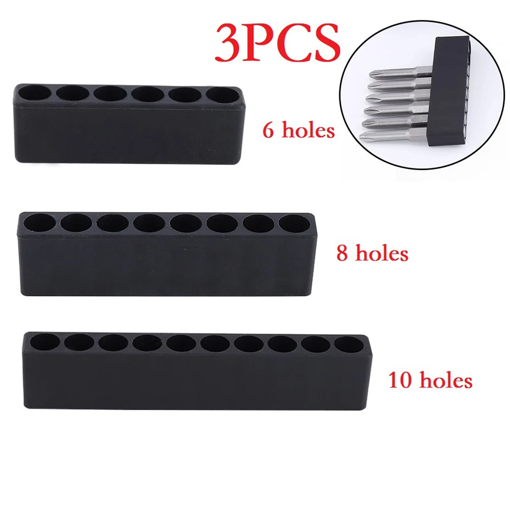 3pcs Black Screwdriver Bit Holders Hex Organizer 6/8/10Hole Plastic 1/4 Inch Shank Box Case Hand Tools Storage Supplies Workshop
3pcs Black Screwdriver Bit Holders Hex Organizer 6/8/10Hole Plastic 1/4 Inch Shank Box Case Hand Tools Storage Supplies Workshop