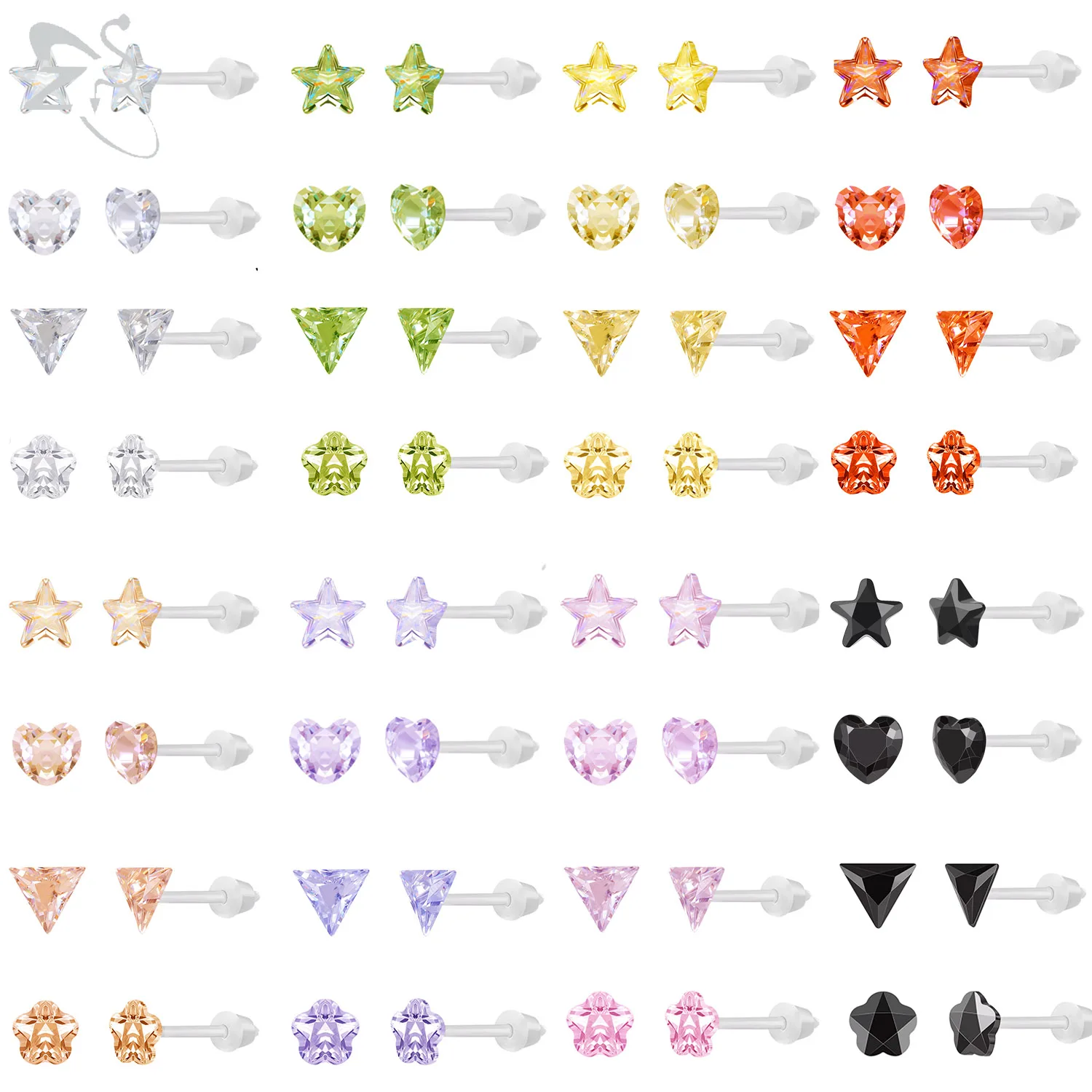 ZS 8-20Pairs Heart Star Flower Stud Earrings for Women Girls Resin Acrylic Earring 4-5MM Tragus Helix Cartilage Piercings 20G
ZS 8-20Pairs Heart Star Flower Stud Earrings for Women Girls Resin Acrylic Earring 4-5MM Tragus Helix Cartilage Piercings 20G
