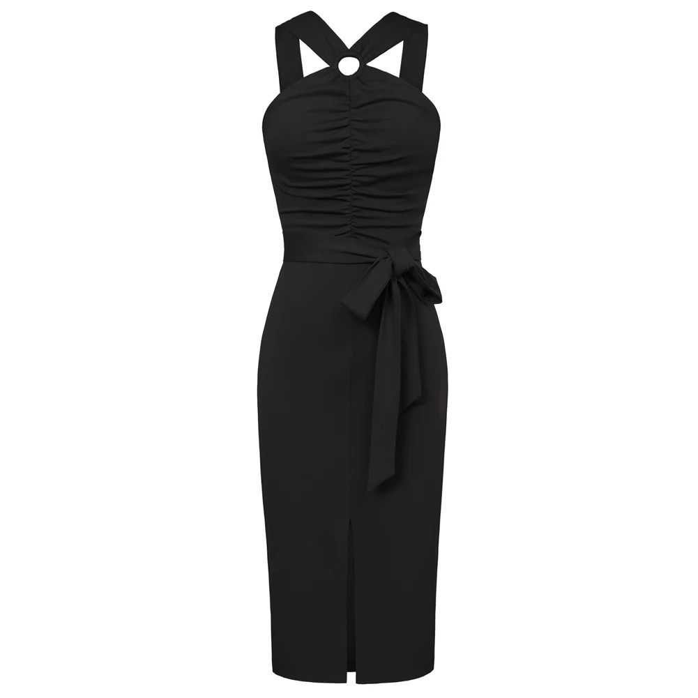 GK Women Dress Backless Strapless Front Slit Party Dress Slim Fit High Waist Ruched Bodice Halterneck Bodycon Dress With Belt
GK Women Dress Backless Strapless Front Slit Party Dress Slim Fit High Waist Ruched Bodice Halterneck Bodycon Dress With Belt