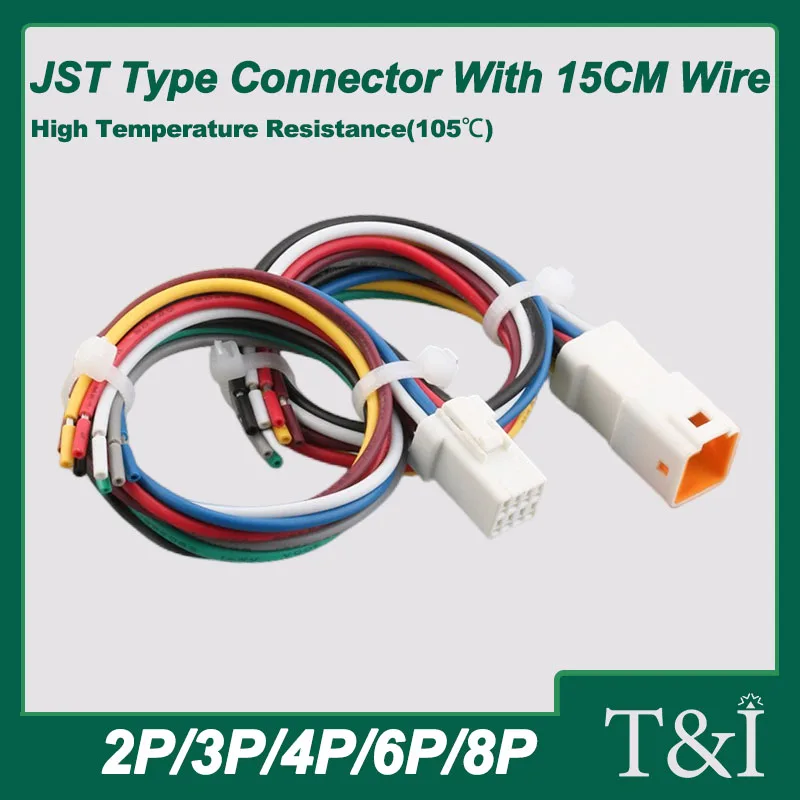 10Set JST Type Connector With 15CM Wire Auto Waterproof 2/3/4/6/8P High Temp Resistance Harness Plug Socket JST02R/02T-JWPF-VSLE
10Set JST Type Connector With 15CM Wire Auto Waterproof 2/3/4/6/8P High Temp Resistance Harness Plug Socket JST02R/02T-JWPF-VSLE