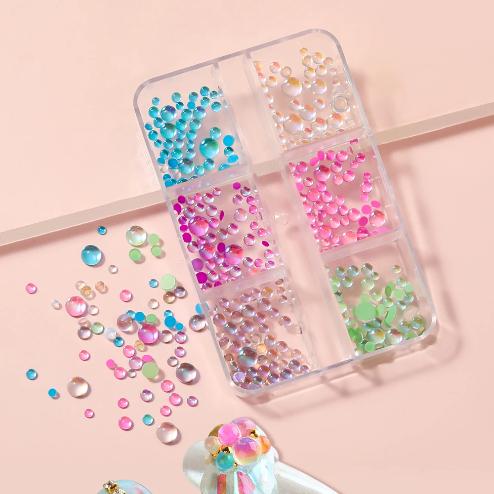 6 Grids Mixed Size Candy Color Mermaid Round Glass Crystal Beads AB 3D Nail Art Rhinestone Glitter DIY Flat Back Acrylic Decor
6 Grids Mixed Size Candy Color Mermaid Round Glass Crystal Beads AB 3D Nail Art Rhinestone Glitter DIY Flat Back Acrylic Decor