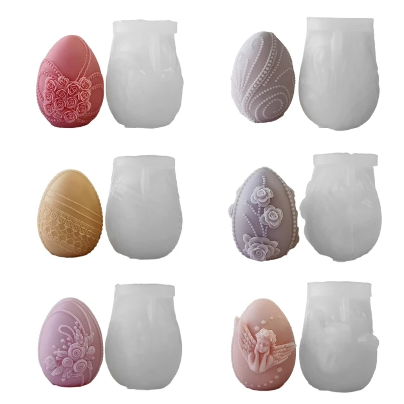 

Carved Easter Eggs Silicone Mould Smooth Festive Mold Epoxy Resin Molds for Ornament Casting Moulds F19D