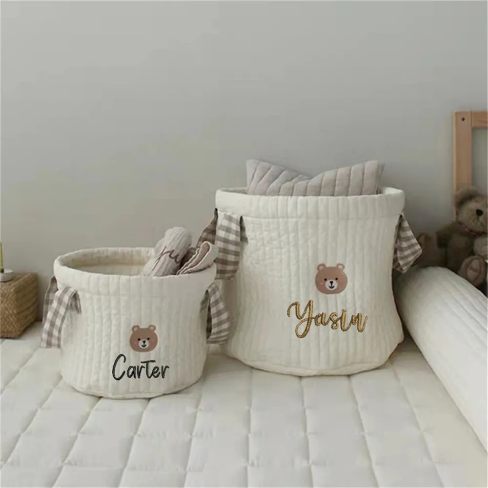 Cute Bear Embroidery Diaper Bag Nappy Organizer Cotton Mommy Bag Newborn Baby Kids Storage Bags Basket for Laundry Clothes Toys
Cute Bear Embroidery Diaper Bag Nappy Organizer Cotton Mommy Bag Newborn Baby Kids Storage Bags Basket for Laundry Clothes Toys