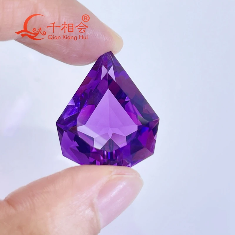

24ct -32ct kite shape beautiful Natural Amethyst gemstone loose stone for jewelry making with GRC certificated