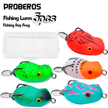시뮬레이션 썬더프로그 미끼, 40mm, 5g, 검은 물고기, 가짜 부드러운 미끼, 장거리 플로팅 매미, 번데기 개구리, 5 개 상품 이미지