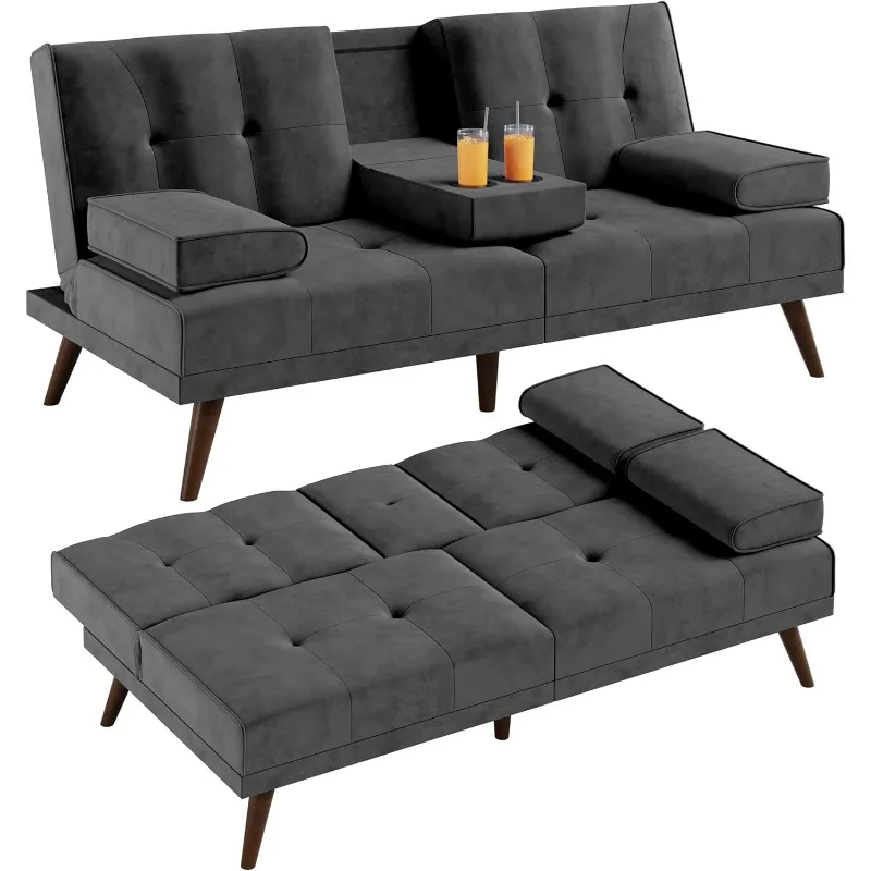 Small Loveseat, 3 in 1 Cute Convertible Sofa Bed, Modern Futon Recliner Sleeper w/2 Cup Holder,Folding Couch for Small Space
Small Loveseat, 3 in 1 Cute Convertible Sofa Bed, Modern Futon Recliner Sleeper w/2 Cup Holder,Folding Couch for Small Space