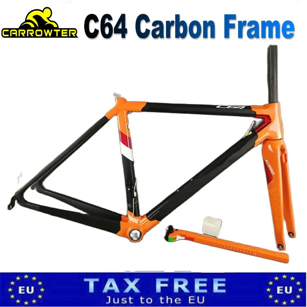 Sale T1000 C64 Carbon Fiber Road Bike Frameset, Orange Frame, Glossy Matte, MIx Bicycle
Sale T1000 C64 Carbon Fiber Road Bike Frameset, Orange Frame, Glossy Matte, MIx Bicycle