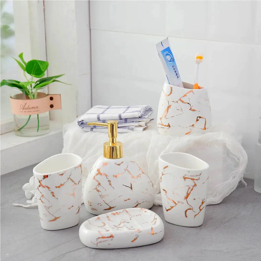 Free shipping White Marble Texture Ceramic Bathroom Accessories Set Bath Marble Ceramic Wash Kit Tray Cotton Swab Box Dispenser
Free shipping White Marble Texture Ceramic Bathroom Accessories Set Bath Marble Ceramic Wash Kit Tray Cotton Swab Box Dispenser