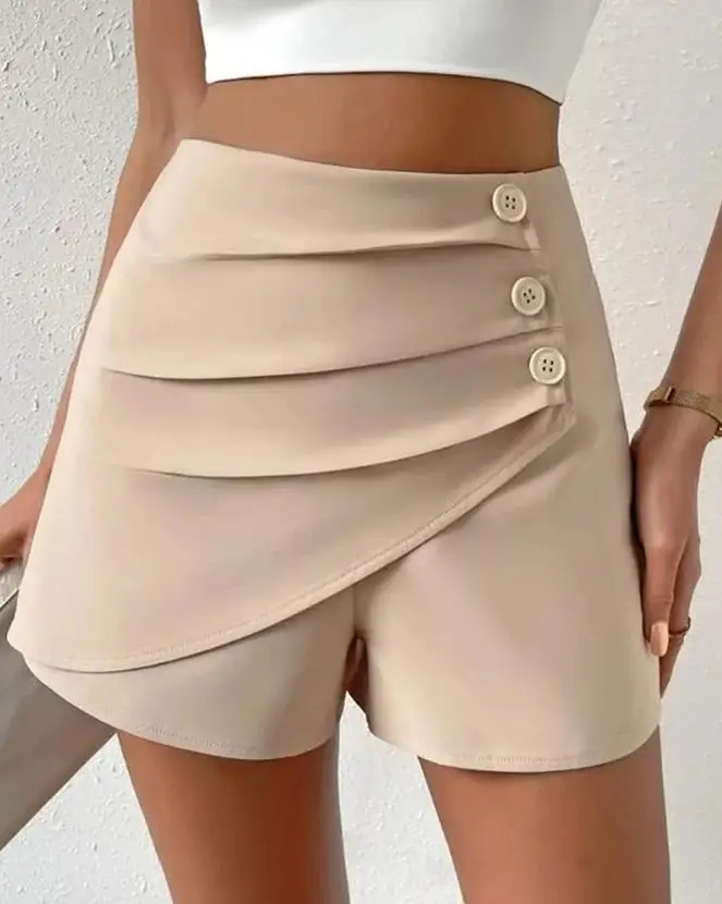 Shorts Women 2023 Summer Fashion New Plain High Waist Side Button Ruched Female Slim Shorts All-Match Street wear Y2K
Shorts Women 2023 Summer Fashion New Plain High Waist Side Button Ruched Female Slim Shorts All-Match Street wear Y2K