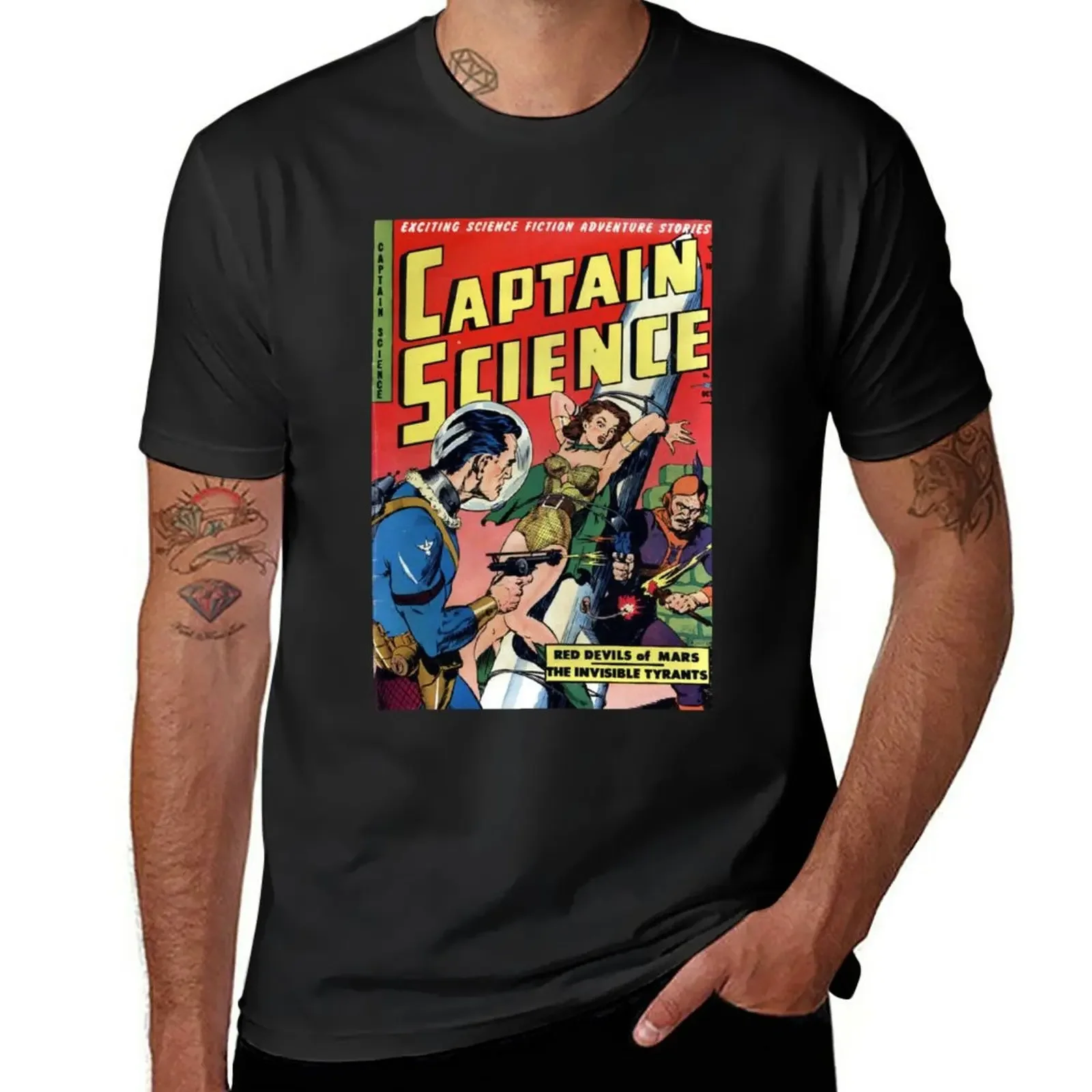 Captain Science vs Rocket Man Comic Cover T-Shirt vintage clothes kawaii clothes oversized t shirt men
Captain Science vs Rocket Man Comic Cover T-Shirt vintage clothes kawaii clothes oversized t shirt men