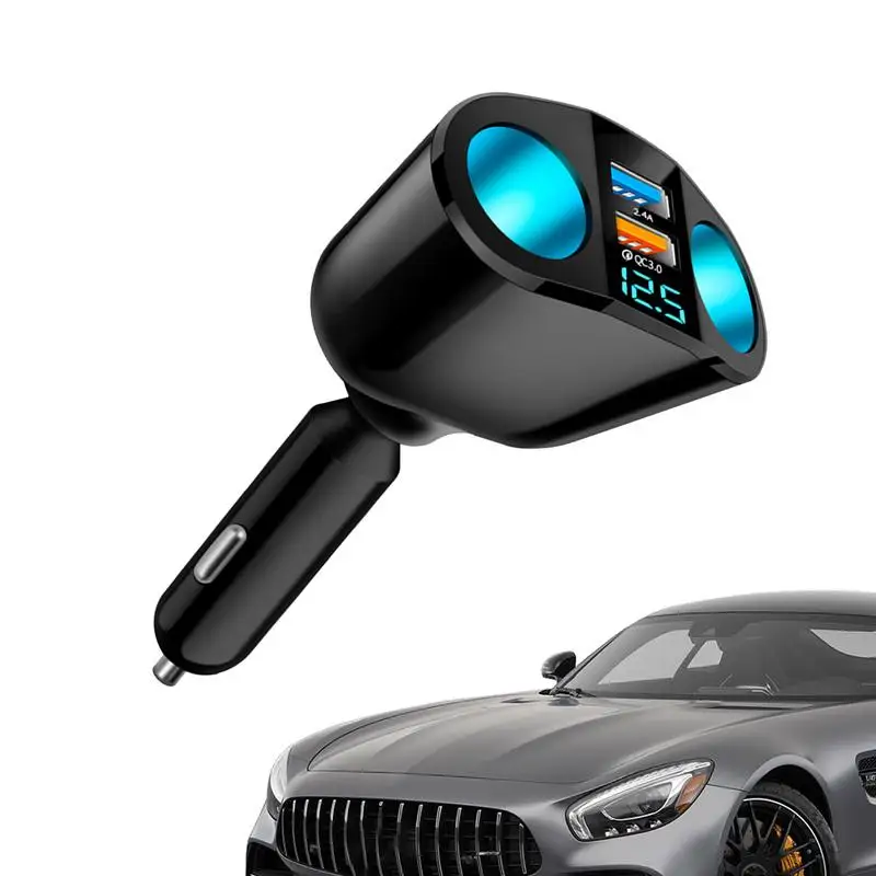 Fast Charger For Car 120W 5-in-1 Car Adapter With Dual Lighter Sockets For 12V/24V Vehicles, USB C LED Digital Display Aceesory
Fast Charger For Car 120W 5-in-1 Car Adapter With Dual Lighter Sockets For 12V/24V Vehicles, USB C LED Digital Display Aceesory