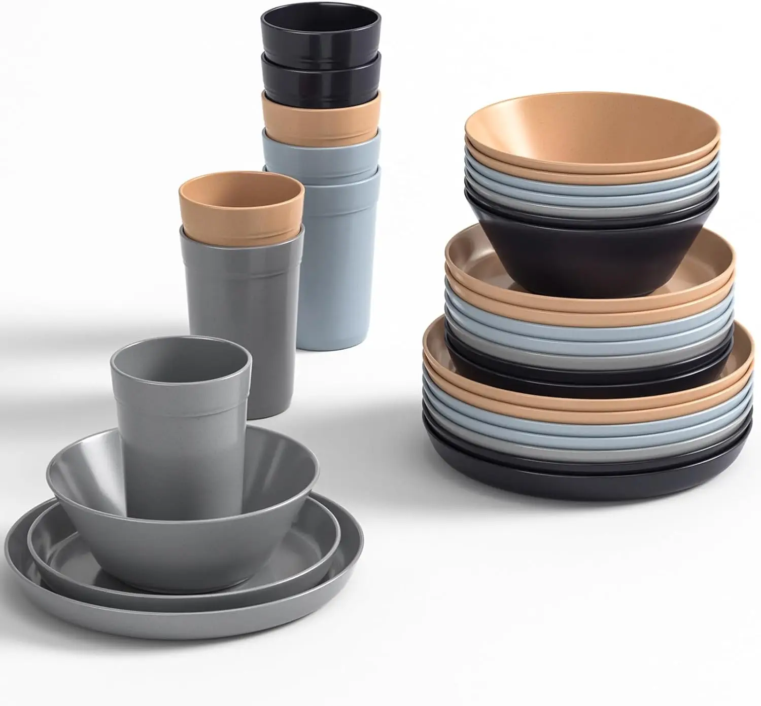 Homestockplus 32-Piece Wheat Straw Dinnerware Set for 8 - Reusable Plastic Plates and Bowls Set - Dishwasher and Microwave
Homestockplus 32-Piece Wheat Straw Dinnerware Set for 8 - Reusable Plastic Plates and Bowls Set - Dishwasher and Microwave