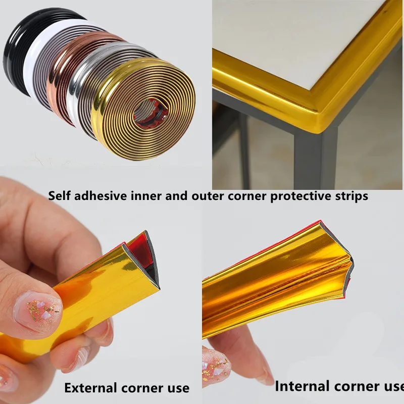 5M PVC Self-adhesive mirror sticker Wall Corner Molding Trim Child safety table corner anti-collision strip for cabinet table
5M PVC Self-adhesive mirror sticker Wall Corner Molding Trim Child safety table corner anti-collision strip for cabinet table