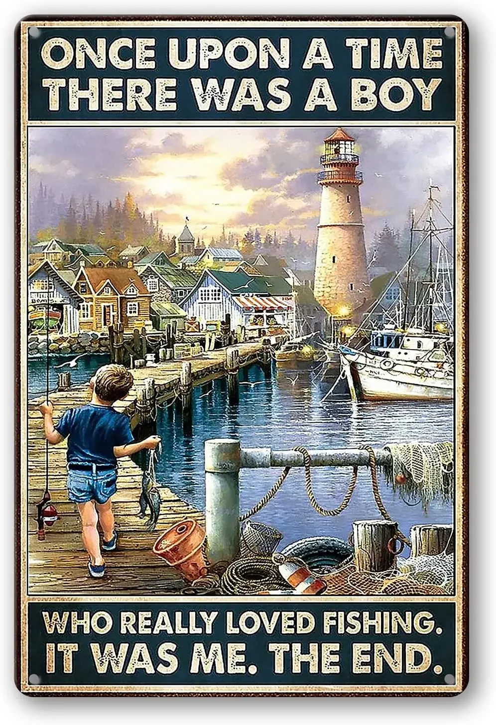 WEIMEILD Once Upon a Time There was a boy who Really Loved Fishing it was me, Retro Metal Tin Sign Pub Bar Man Cave Decoration
WEIMEILD Once Upon a Time There was a boy who Really Loved Fishing it was me, Retro Metal Tin Sign Pub Bar Man Cave Decoration
