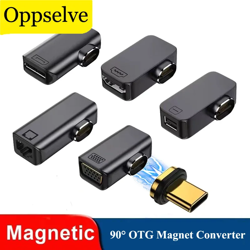 

Магнитный Переходник HDMI-совместимый с USB C OTG локоть адаптер для Macbook Pro Xiaomi Samsung Huawei VGA/Mini DP/RJ45 к Type C конвертер