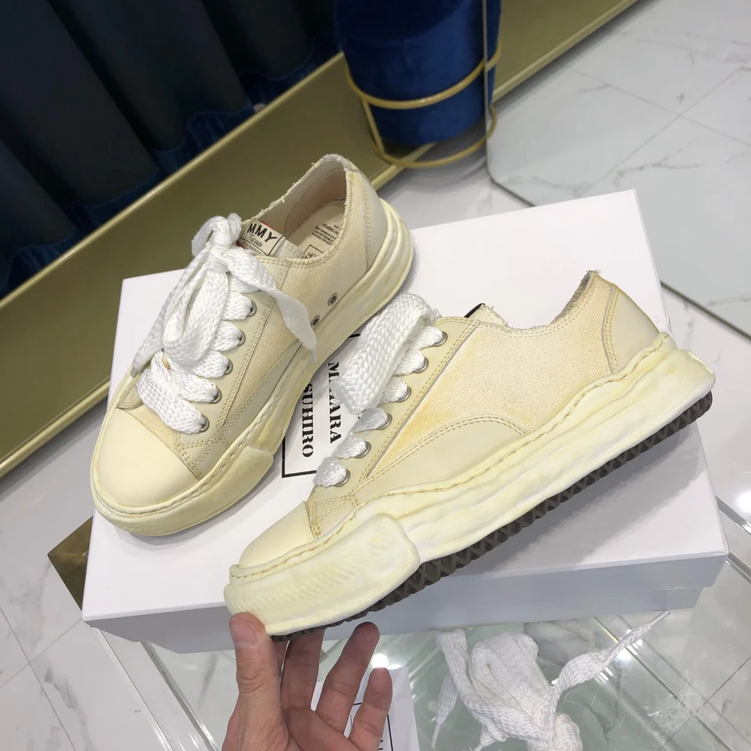 MMY Dissolved Sole Thick Bottom Canvas Leather Mix Patchwork Mihara Sneakers Women Men High Street Casual Shoes 
MMY Dissolved Sole Thick Bottom Canvas Leather Mix Patchwork Mihara Sneakers Women Men High Street Casual Shoes