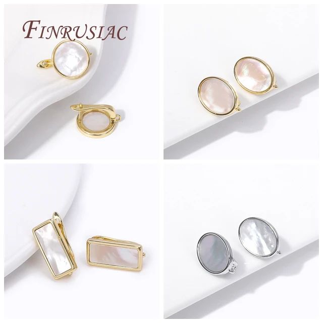 Boucles d'oreilles en coquillage naturel plaqué or 18 carats, fermoirs, crochets, fils d'oreille, attaches, accessoires, bijoux de bricolage, boucle d'oreille exécutive, multi-styles 1