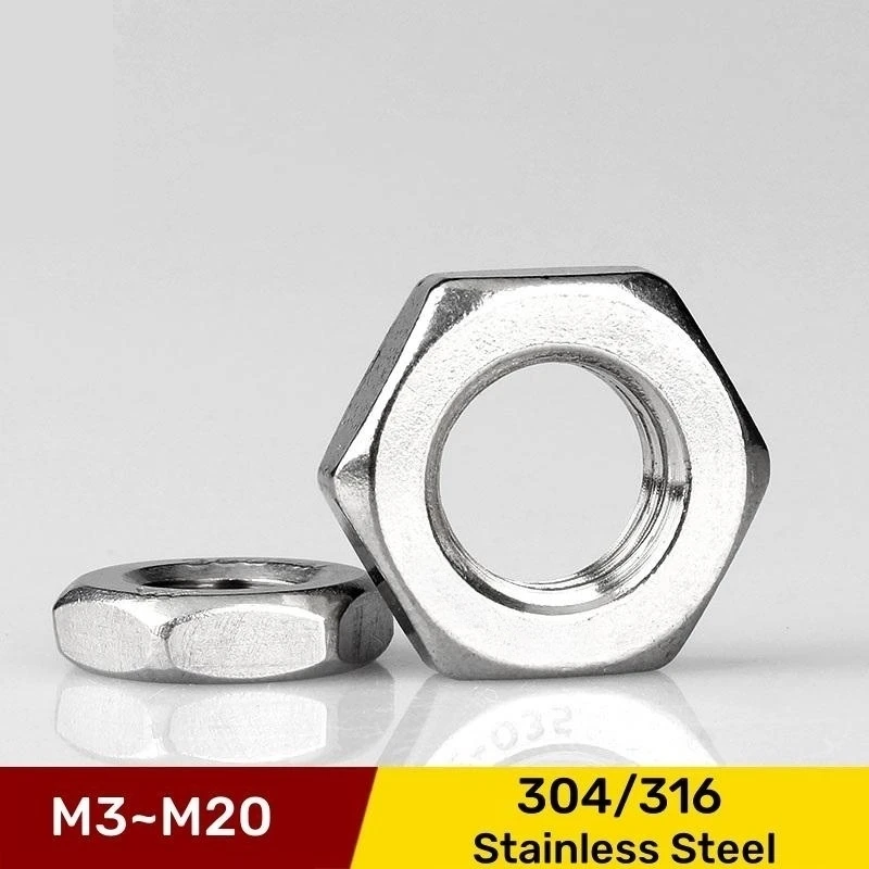 1 ~ 50 шт. 304/316 A2 A4 Шестигранная тонкая гайка из нержавеющей стали для болтов DIN439 GB6172
1 ~ 50 шт. 304/316 A2 A4 Шестигранная тонкая гайка из нержавеющей стали для болтов DIN439 GB6172