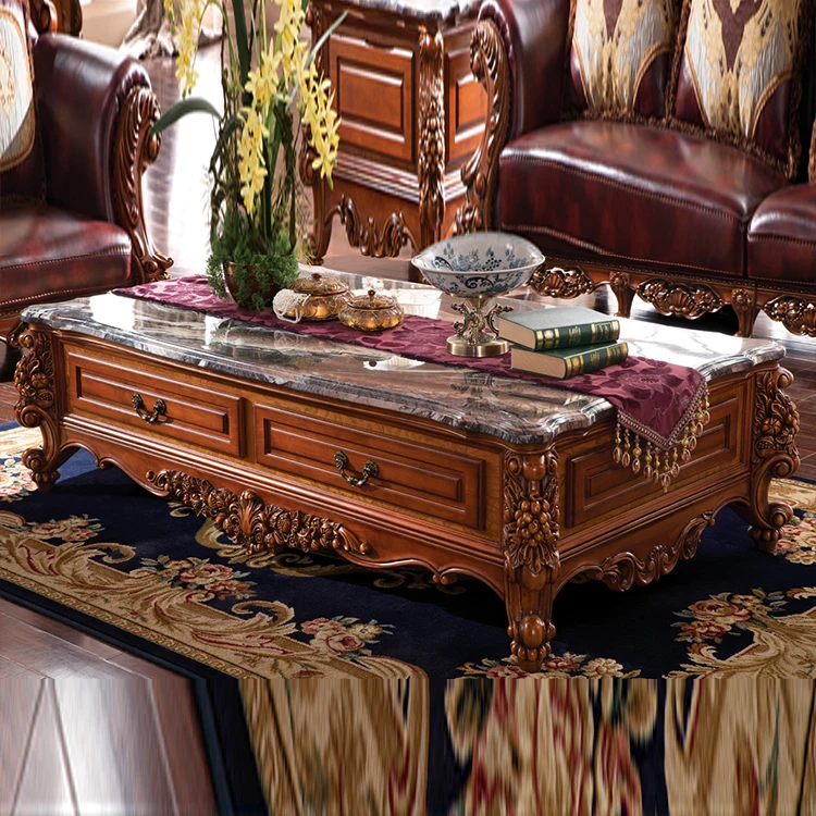 Custom-made American high-grade solid wood marble coffee table European carved luxury household furniture
Custom-made American high-grade solid wood marble coffee table European carved luxury household furniture
