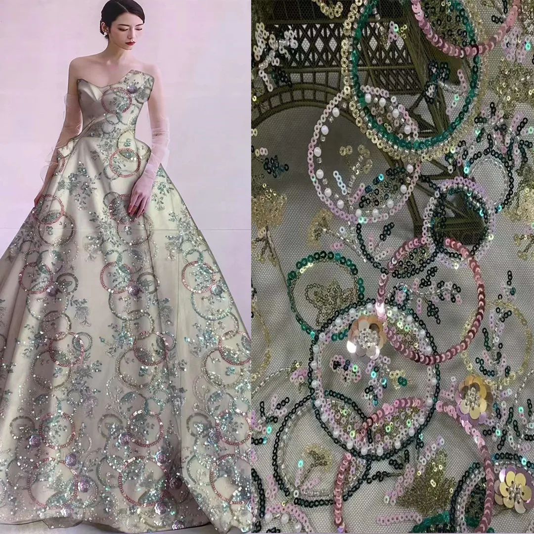 Pretty Party Dress Fabric Handmade Pearls / Beads Embroidery French Mesh yarn African Lace For Weddings/ Evening Dresses
Pretty Party Dress Fabric Handmade Pearls / Beads Embroidery French Mesh yarn African Lace For Weddings/ Evening Dresses