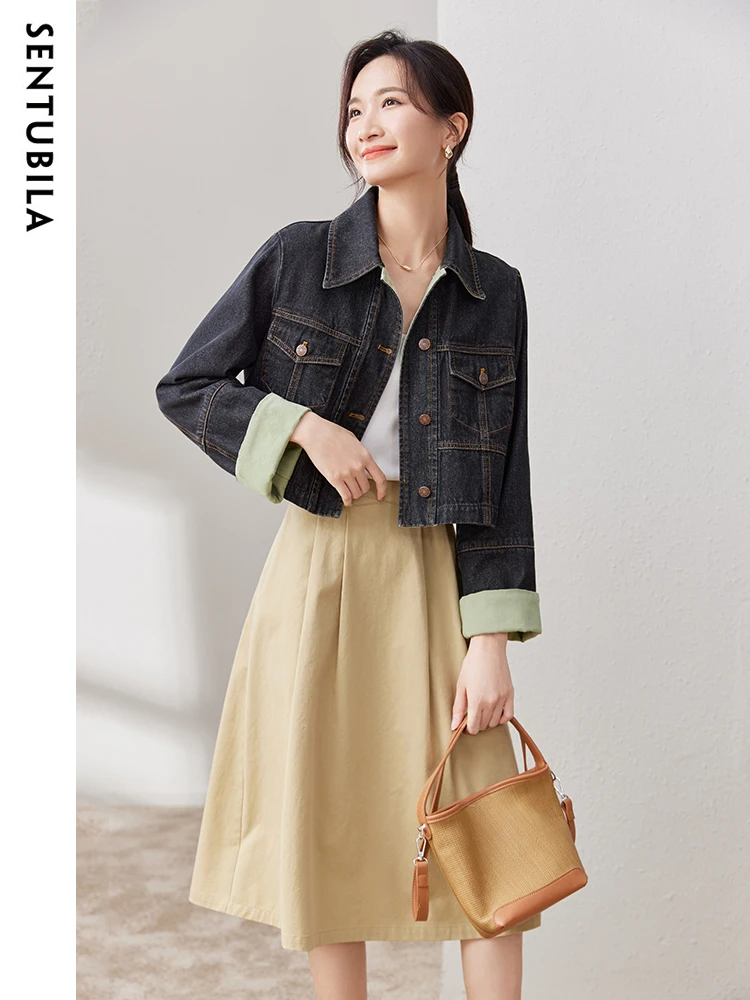 SENTUBILA Cropped Denim Jacket Women 2023 New Luxury Contrast Sleeve Loose Jeans Jackets Autumn Fall 2023 Fashion Women Clothing
SENTUBILA Cropped Denim Jacket Women 2023 New Luxury Contrast Sleeve Loose Jeans Jackets Autumn Fall 2023 Fashion Women Clothing