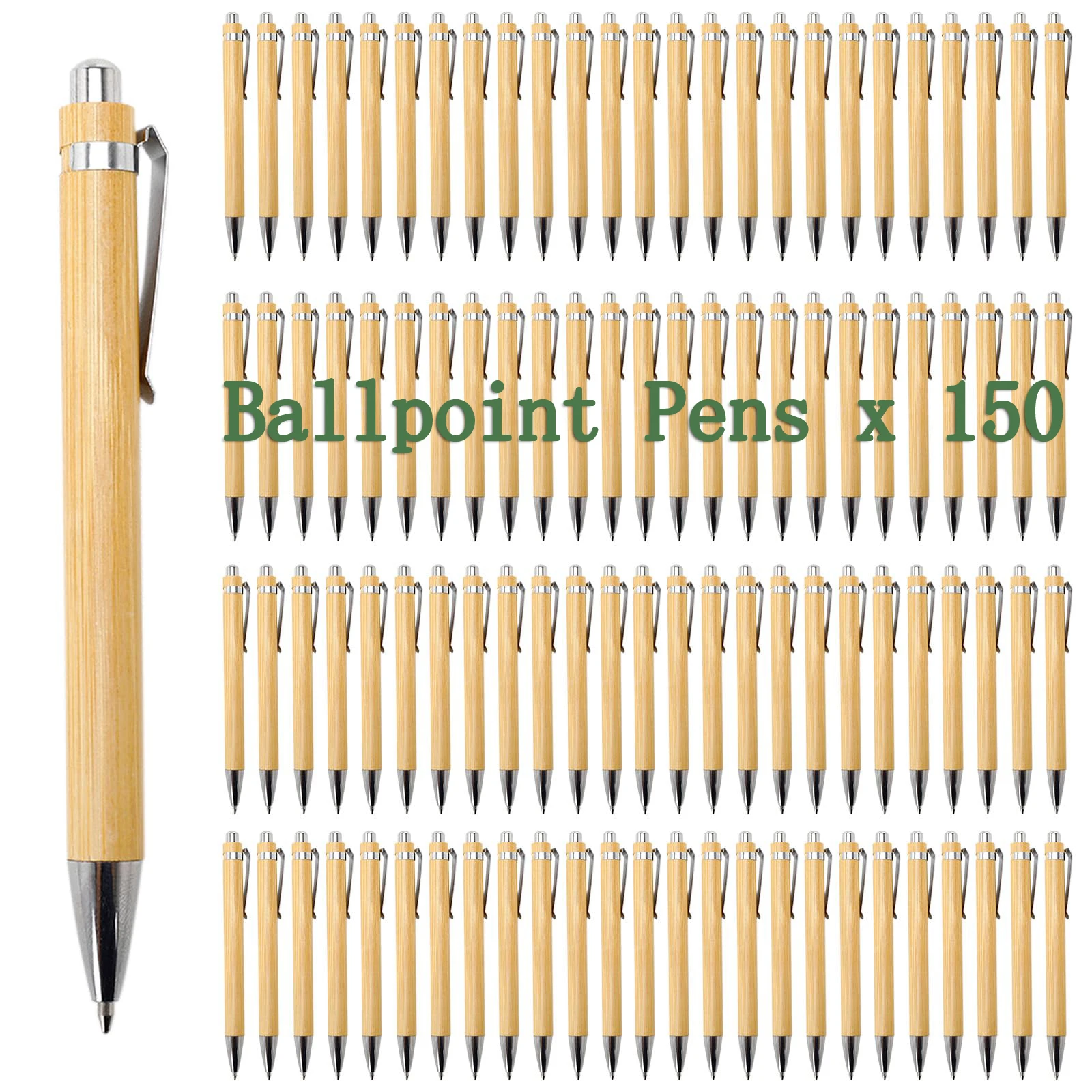 

150Pcs Pcs/Lot Bamboo Ballpoint Pen Stylus Contact Pen Office & School Supplies Pens & Writing Supplies Gifts-Blue Ink