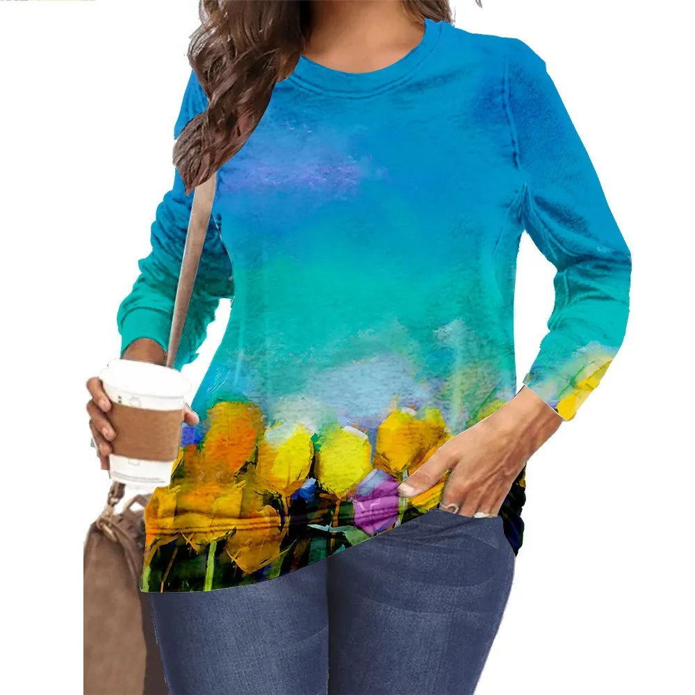 Spring T-shirt Fashion Autumn Floral T Shirt Women Oversize Y2k Tops O-Neck Trend Long Sleeve Clothing Elegant Blusa Holiday
Spring T-shirt Fashion Autumn Floral T Shirt Women Oversize Y2k Tops O-Neck Trend Long Sleeve Clothing Elegant Blusa Holiday