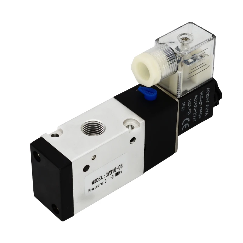 

3V310-08 G1/4" 3Port 2Position Pneumatic Solenoid Valve Aluminum Alloy AC110V AC220V AC380V AC24V 24V DC 12V DC