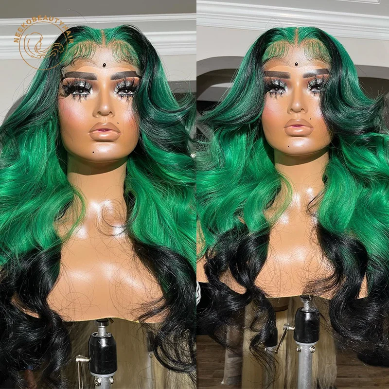 Transparent Lace Frontal Wigs Mint Green Blue Black Highlight Wavy Hair 13X4 Lace Front Wig Colored Human Hair Wigs For Women
Transparent Lace Frontal Wigs Mint Green Blue Black Highlight Wavy Hair 13X4 Lace Front Wig Colored Human Hair Wigs For Women