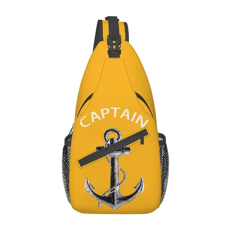 

Casual Captain Anchor Sling Bag for Travel Hiking Men Nautical Sailor Adventure Chest Crossbody Backpack Shoulder Daypack