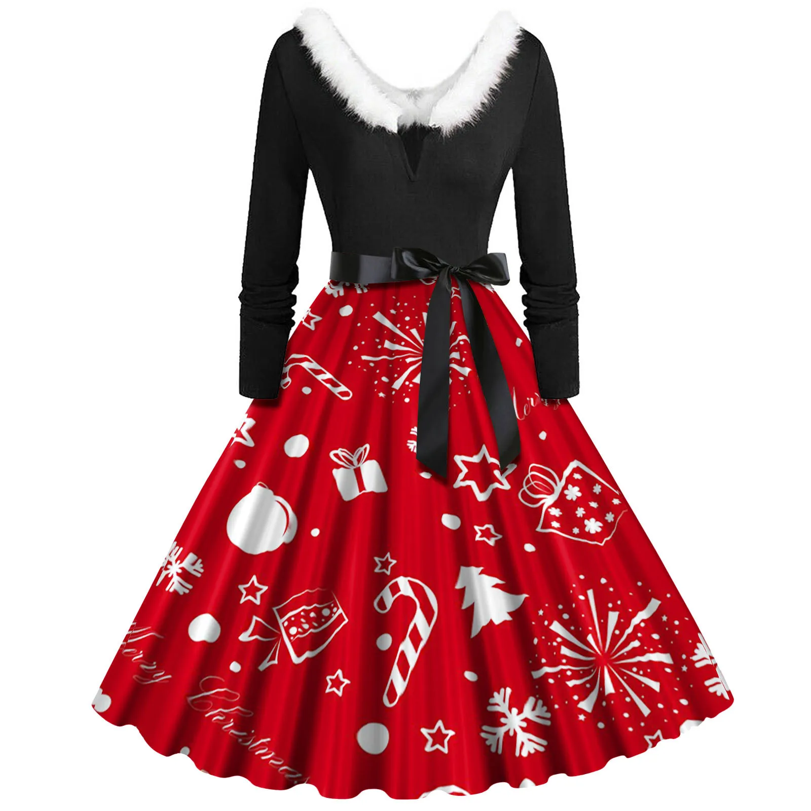 Vintage Christmas Party Dresses Women Xmas Costumes 2023 Winter Fur Collar Long Sleeve Elegant Evening Dress S-2XL Vestido
Vintage Christmas Party Dresses Women Xmas Costumes 2023 Winter Fur Collar Long Sleeve Elegant Evening Dress S-2XL Vestido