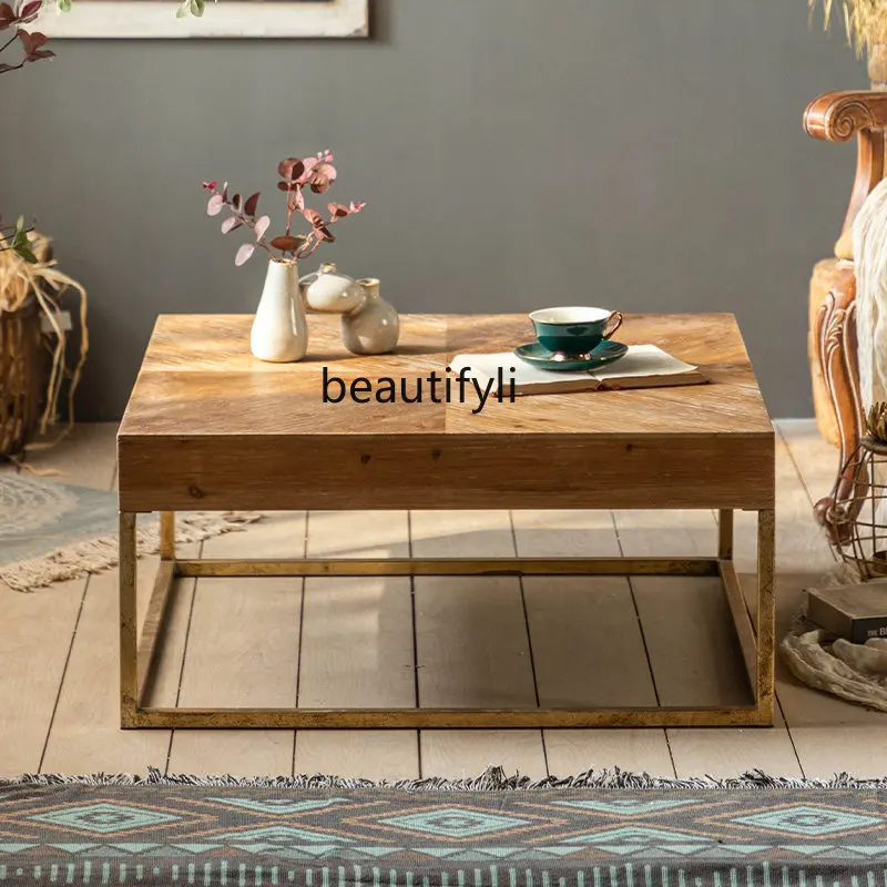 Solid Wood Square Coffee Table Living Room Home American Retro Distressed Bed & Breakfast Low Tea Table Furniture side table
Solid Wood Square Coffee Table Living Room Home American Retro Distressed Bed & Breakfast Low Tea Table Furniture side table