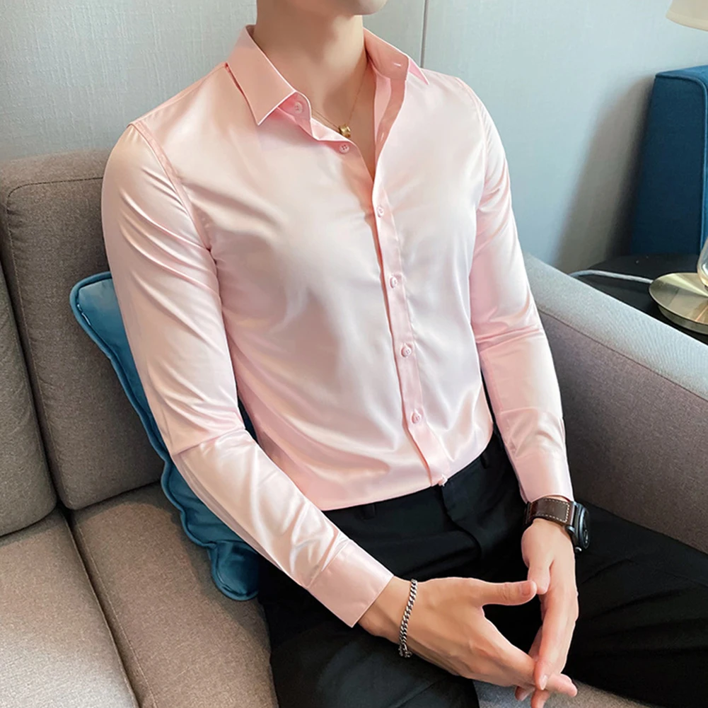 Fashion Autumn Men's Casual Formal Dress Shirts Solid Color Long Sleeve Lapel Collar Business Shirts Slim Tops Clothing For Male
Fashion Autumn Men's Casual Formal Dress Shirts Solid Color Long Sleeve Lapel Collar Business Shirts Slim Tops Clothing For Male