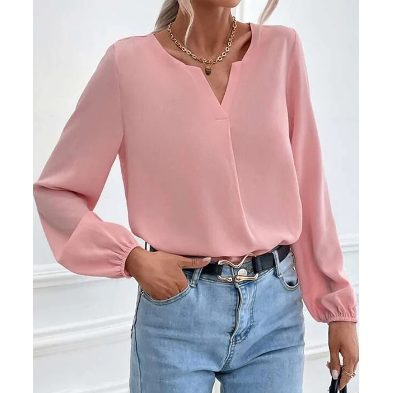 Elegant Fashion Long Sleeve Shirt Women New Year 2022 Spring Vintage Loose Casual Solid Pullovers Temperament Office Lady Blouse 
Elegant Fashion Long Sleeve Shirt Women New Year 2022 Spring Vintage Loose Casual Solid Pullovers Temperament Office Lady Blouse