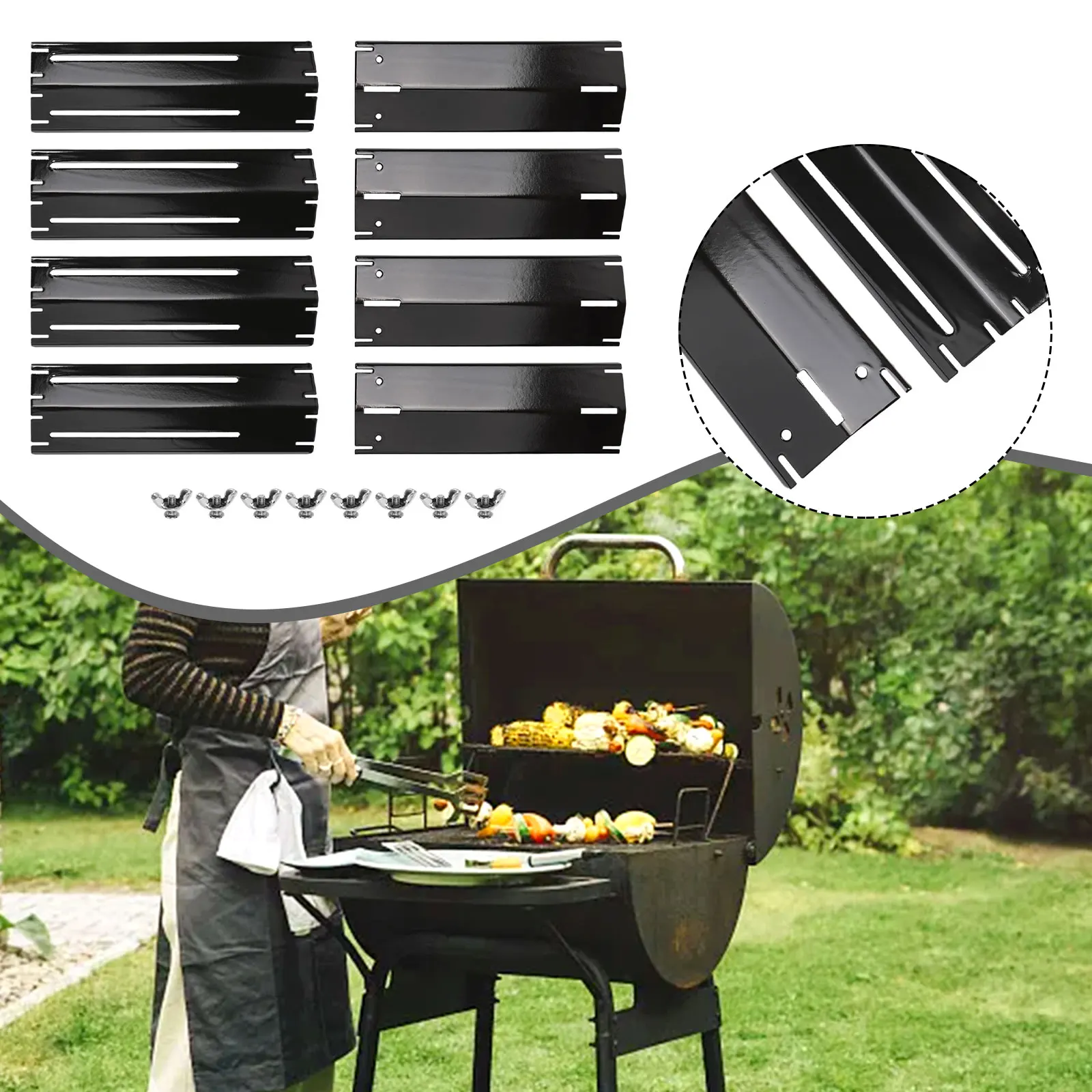 8pcs Adjustable 298-563mm Stainless Steel Heat Plate Kit BBQ Gas Grill Replacement Set Outdoor Garden BBQ Tools Accessories
8pcs Adjustable 298-563mm Stainless Steel Heat Plate Kit BBQ Gas Grill Replacement Set Outdoor Garden BBQ Tools Accessories