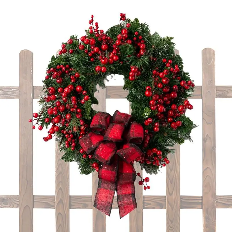 

Рождественский венок, праздничные искусственные сосновые гирлянды, деревенские праздничные венки для окон, зимний декор для входной двери, фермерский Рождественский венок