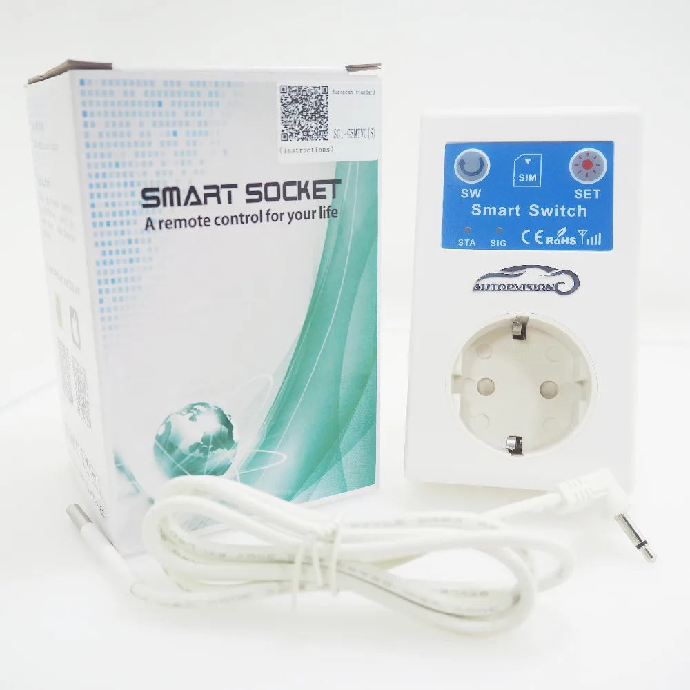 

16A EU GSM Socket Remote Control Switch SMS APP Power Temperature Sensor Smart Home Relay Controller Garage Door Gate Opener